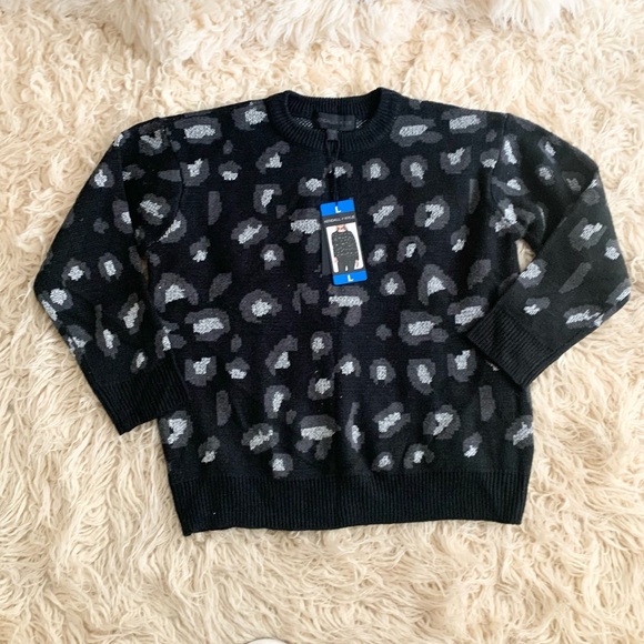 Kendall & Kylie | Animal Print Black Gray Sweater New With Tags NWT - Picture 9 of 11